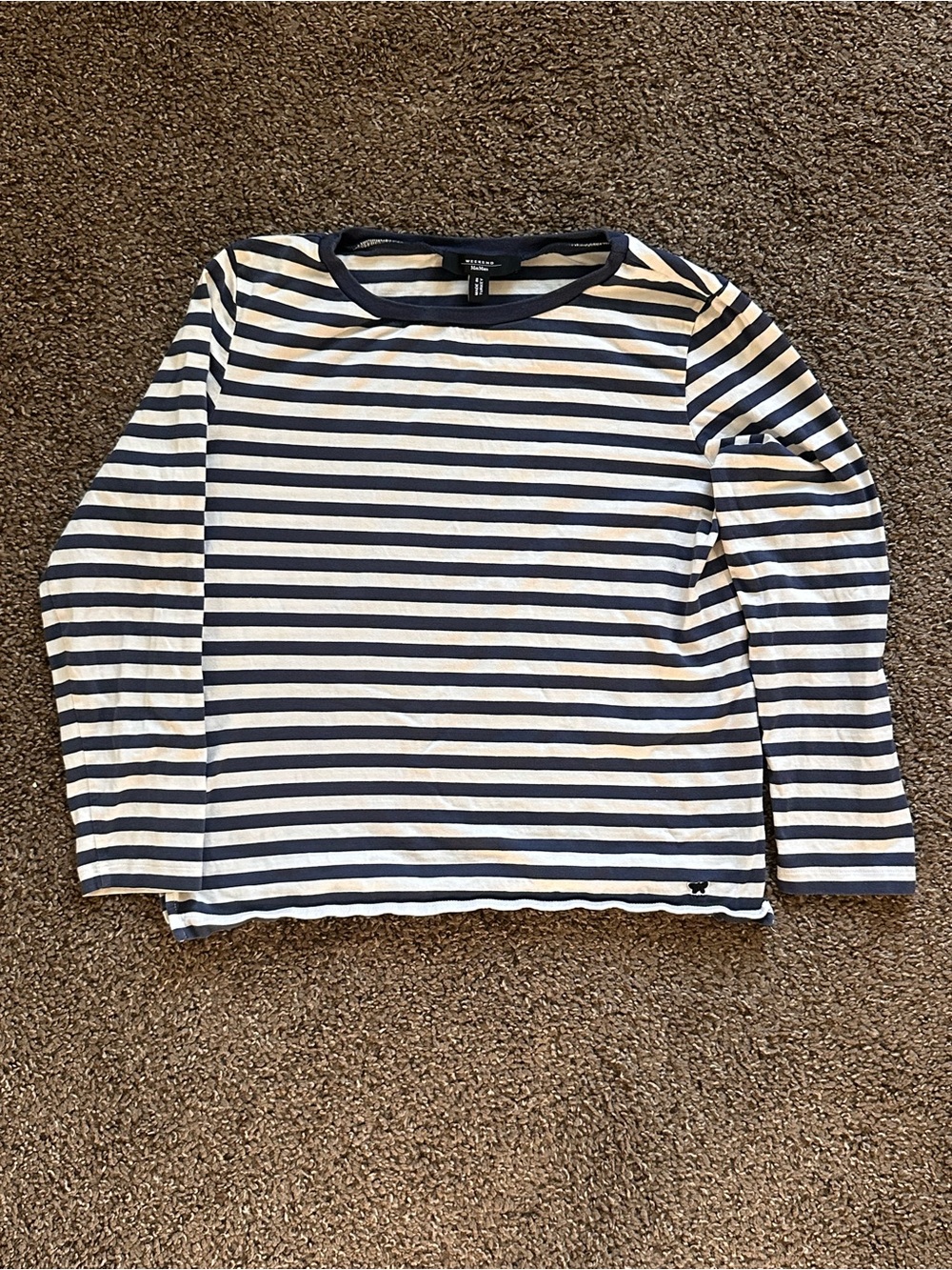 MaxMara Striped Long-Sleeve Top - Navy & White